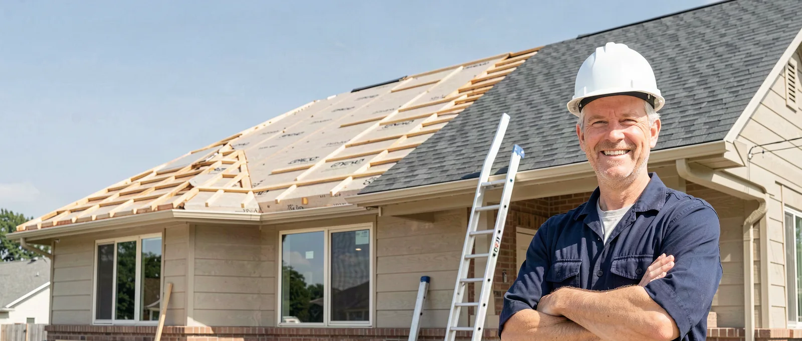 Roofing contractor on a job site in Colorado Springs, CO